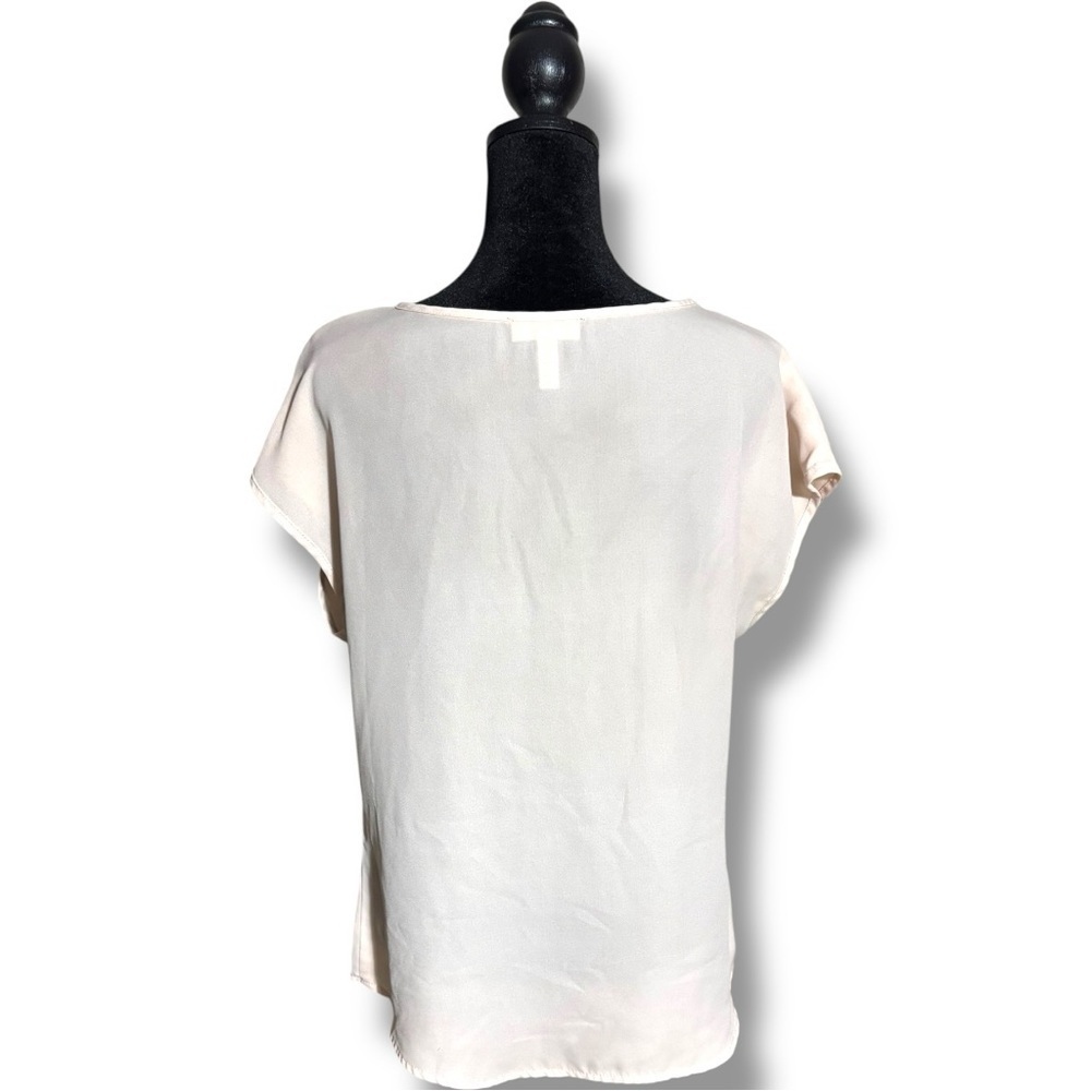 Ali & Kris Cream Pale Pink Cap Sleeve Shear Lightweight Blouse - Picture 5 of 15